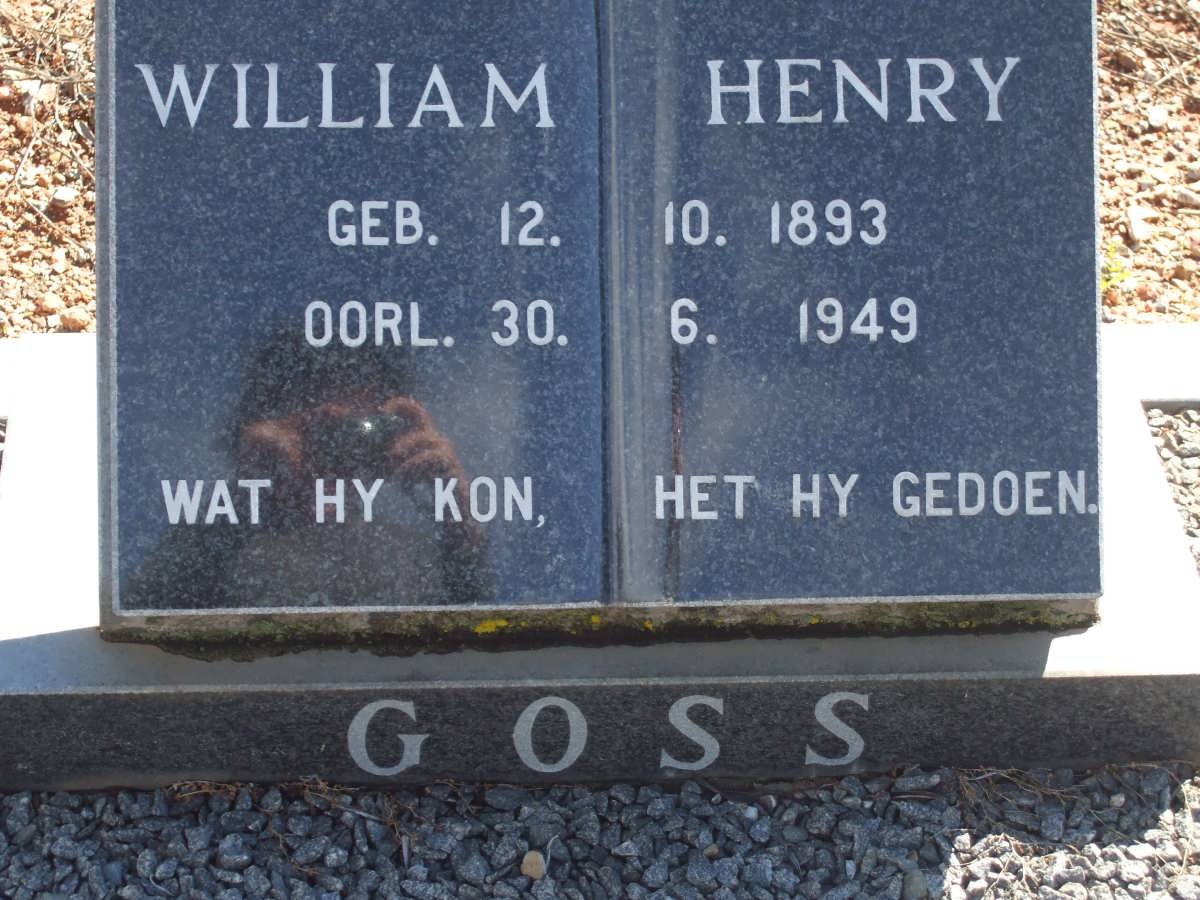 GOSS William Henry 1893-1949