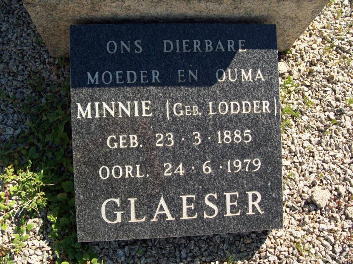 GLEASER Minnie nee LODDER 1885-1979