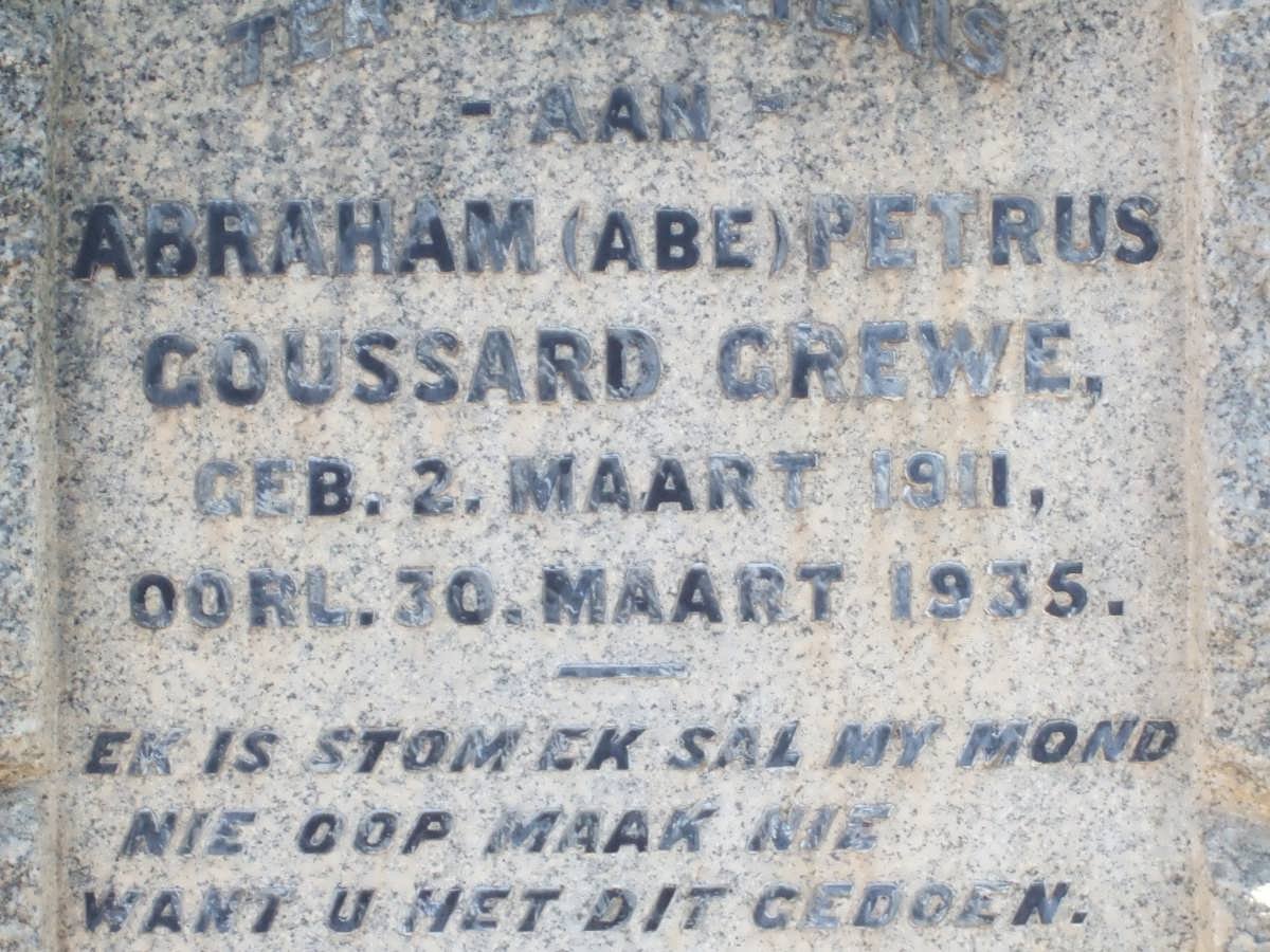 GREWE Abraham Petrus Goussard 1911-1935