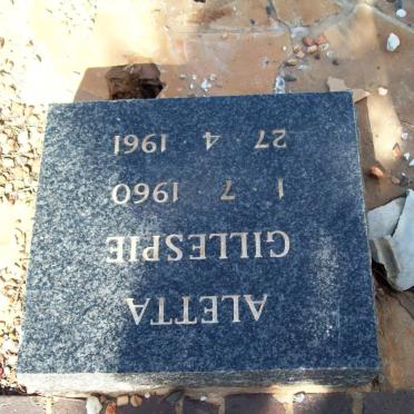GILLESPIE Aletta 1960-1961