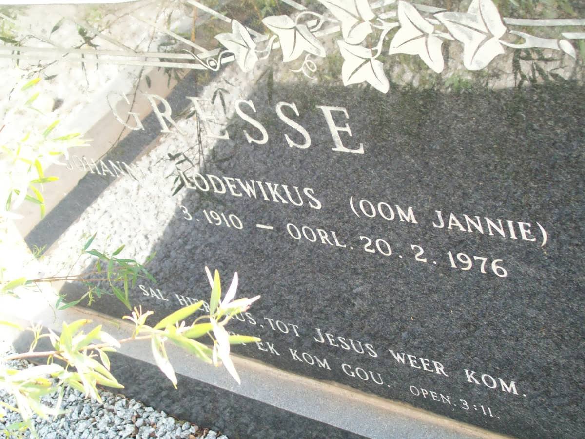 GRESSE Johannes Lodewikus 1910-1976
