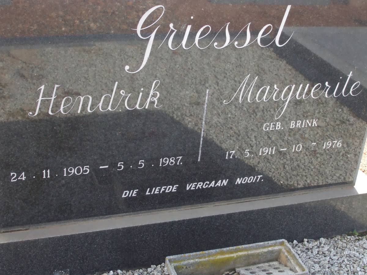 GRIESEL Hendrik 1905-1987 &amp; Marguerite BRINK 1911-1976