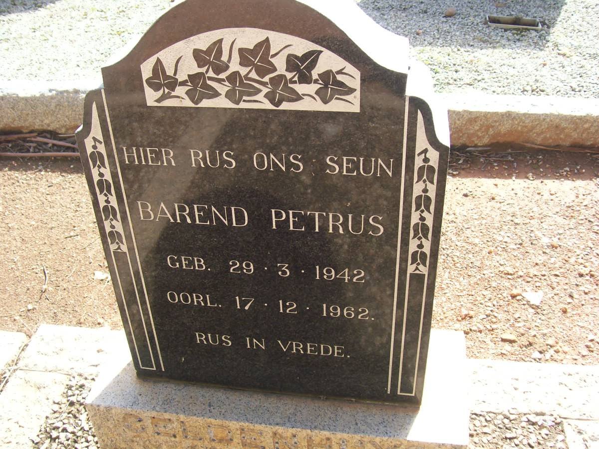 GELDENHUYS Barend Petrus 1942-1962