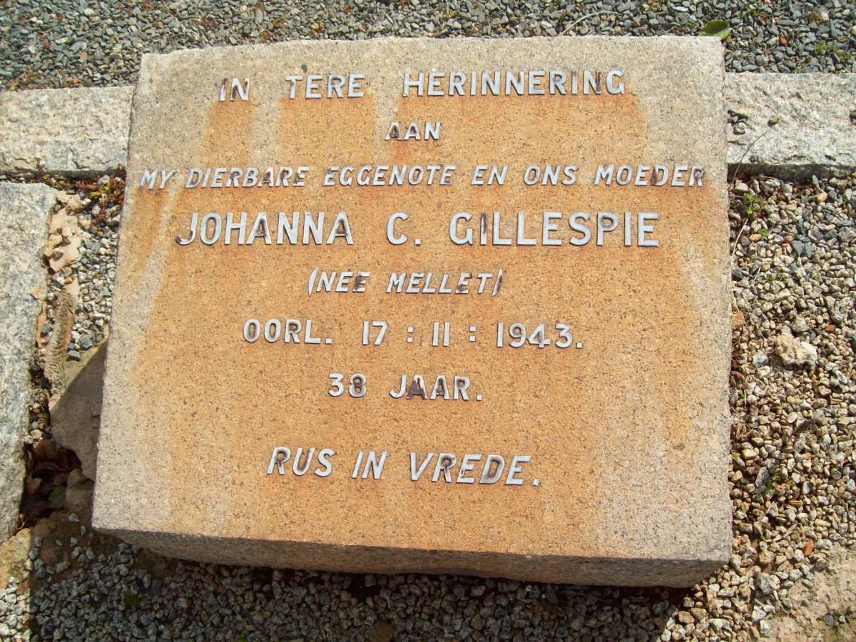 GILLESPIE Johanna C. nee MELLET -1943