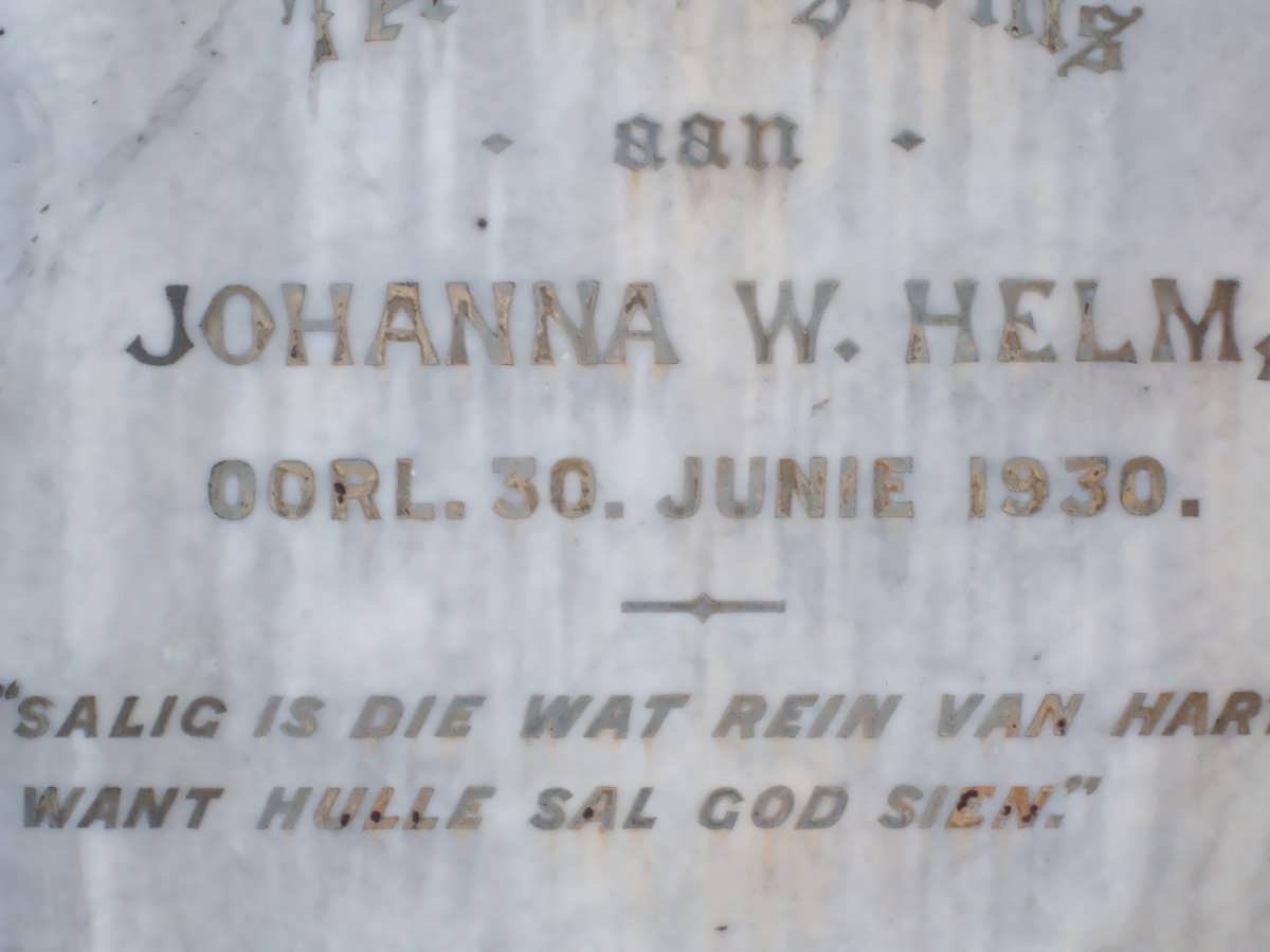 HELM Johanna W. -1930