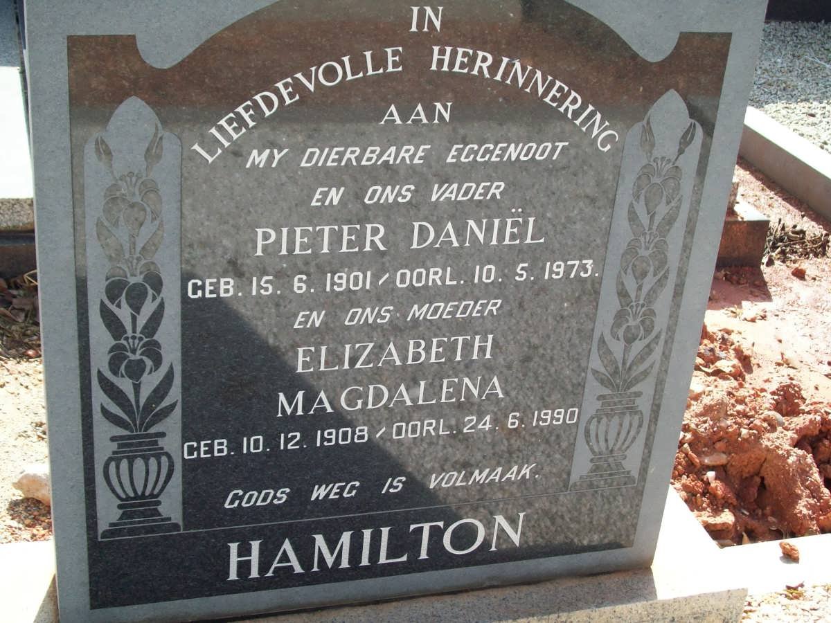 HAMILTION Pieter Daniel 1901-1973 &amp; Elizabeth Magdalena 1908-1990