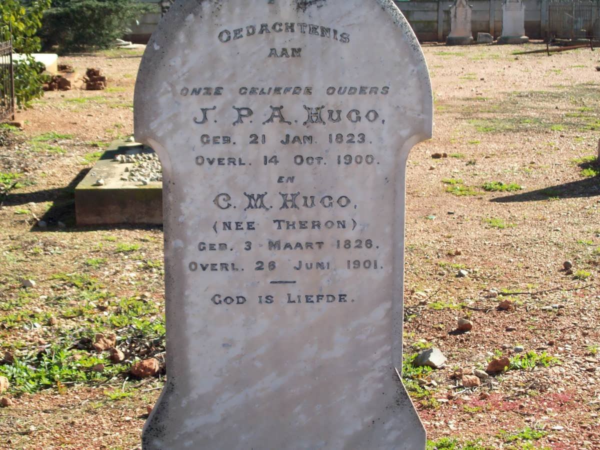 HUGO J.P.A. 1823-1900 &amp; C.M. THERON 1828-1901