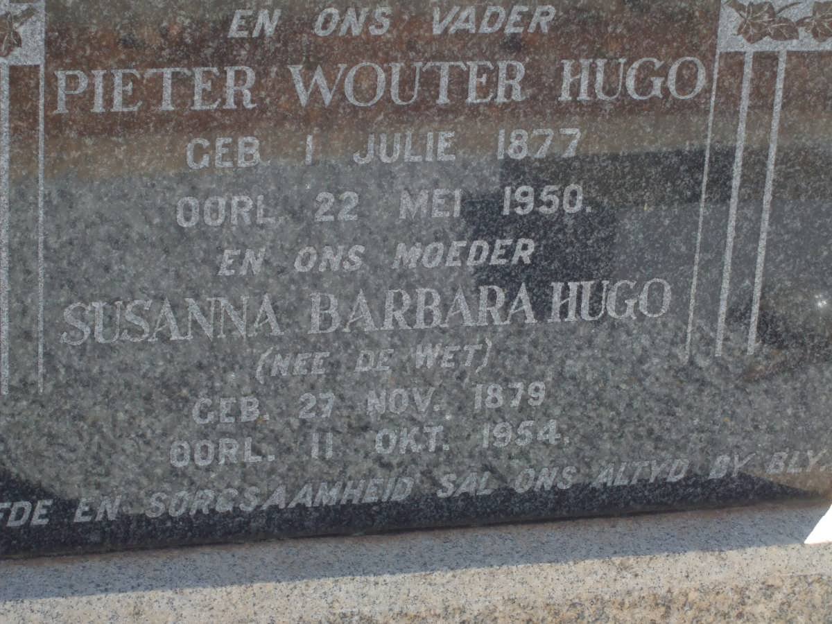 HUGO Pieter Wouter 1877-1950 &amp; Susanna Barbara DE WET 1879-1954