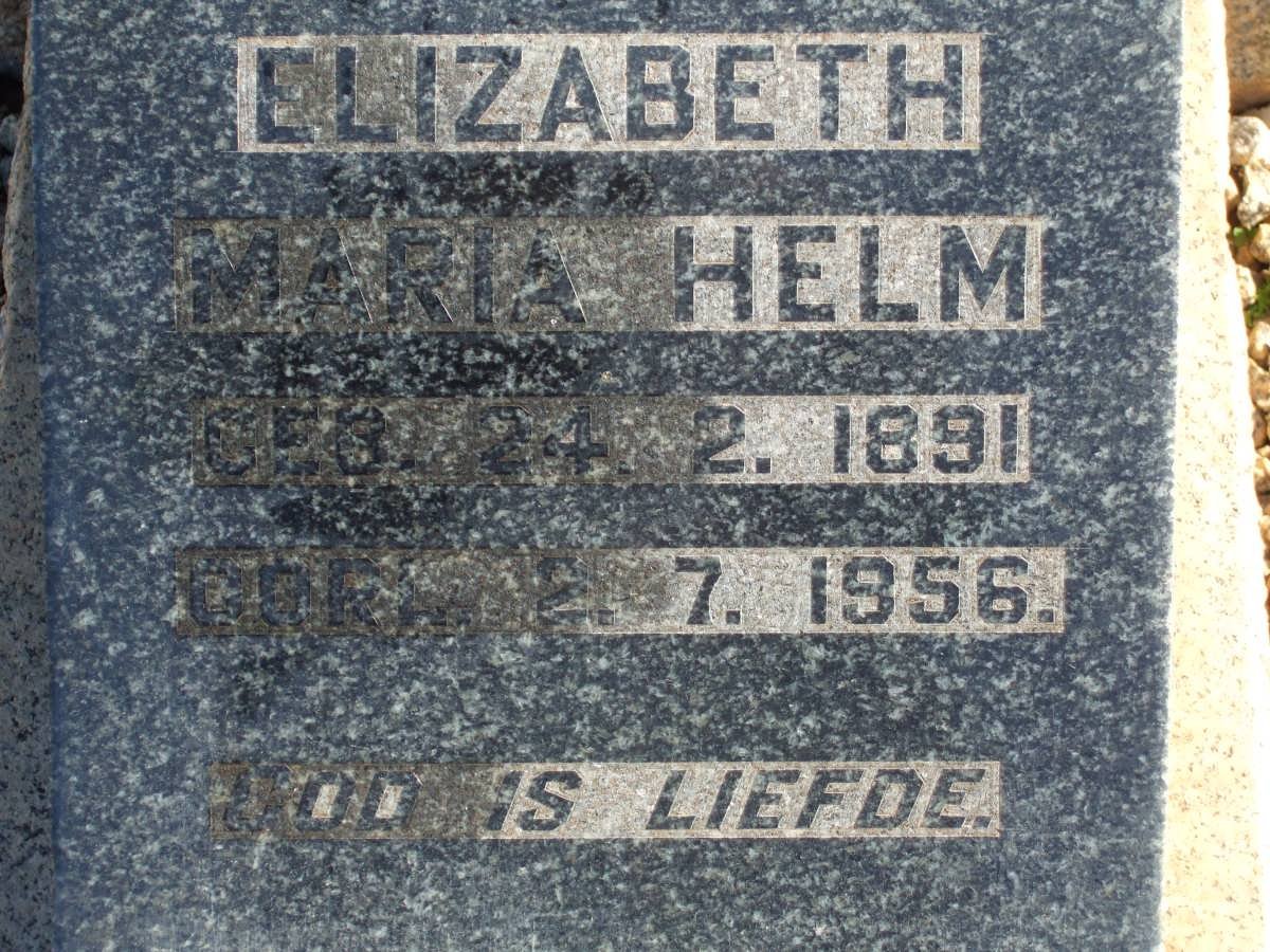 HELM Elizabeth Maria 1891-1956