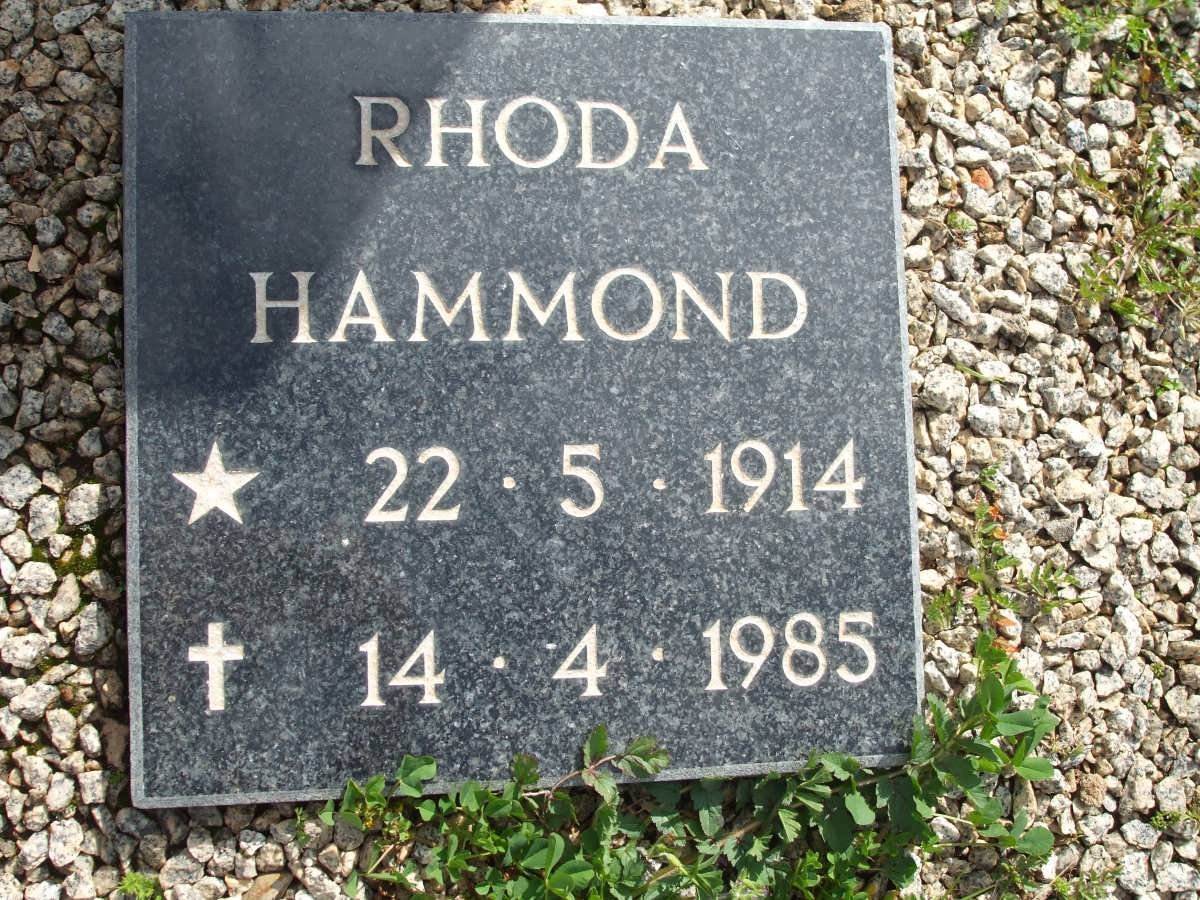 HAMMOND Rhoda 1914-1985