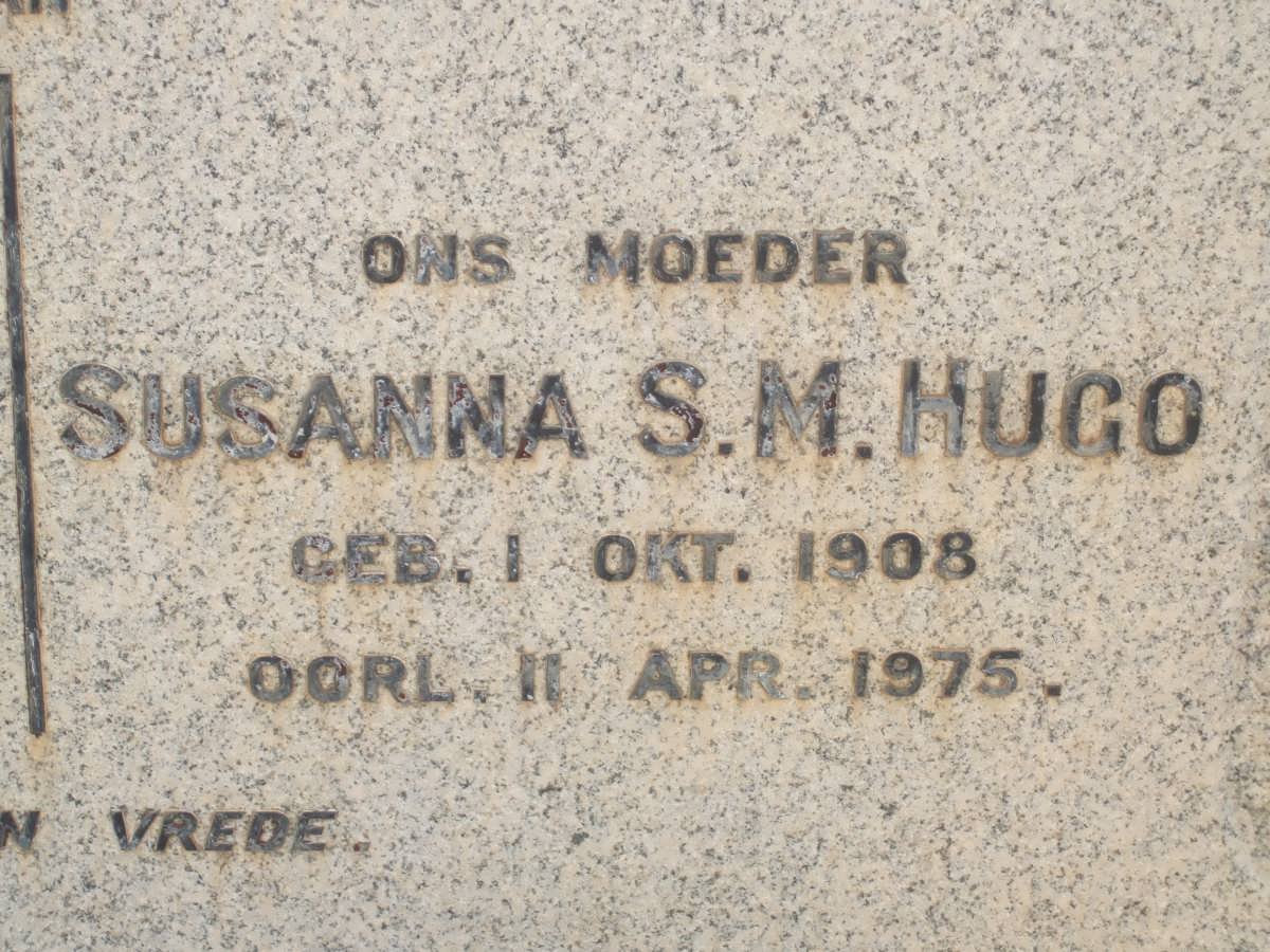 HUGO Pieter F.B. 1904-1953 &amp; Susanna S.M. 1908-1975 :: HUGO Daniel Frederick 1931-1986