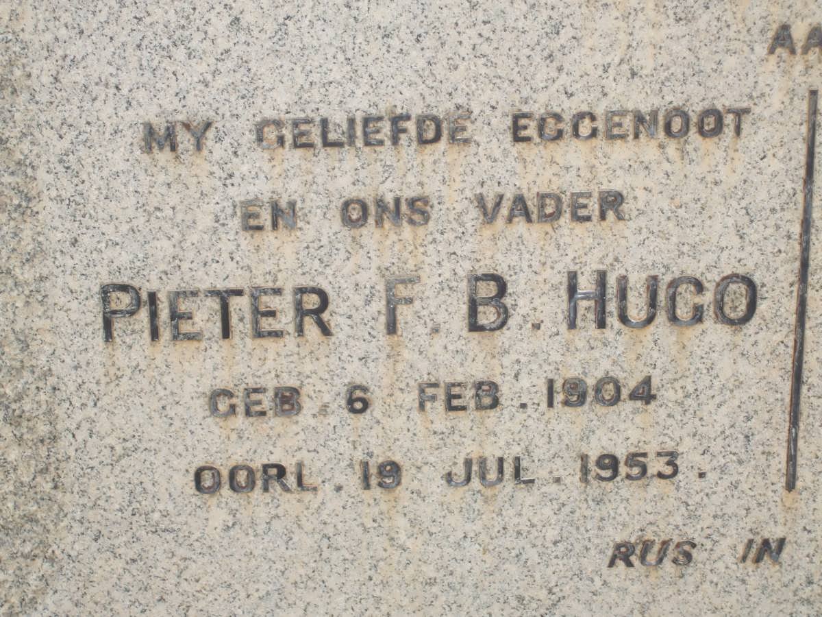 HUGO Pieter F.B. 1904-1953 &amp; Susanna S.M. 1908-1975 :: HUGO Daniel Frederick 1931-1986