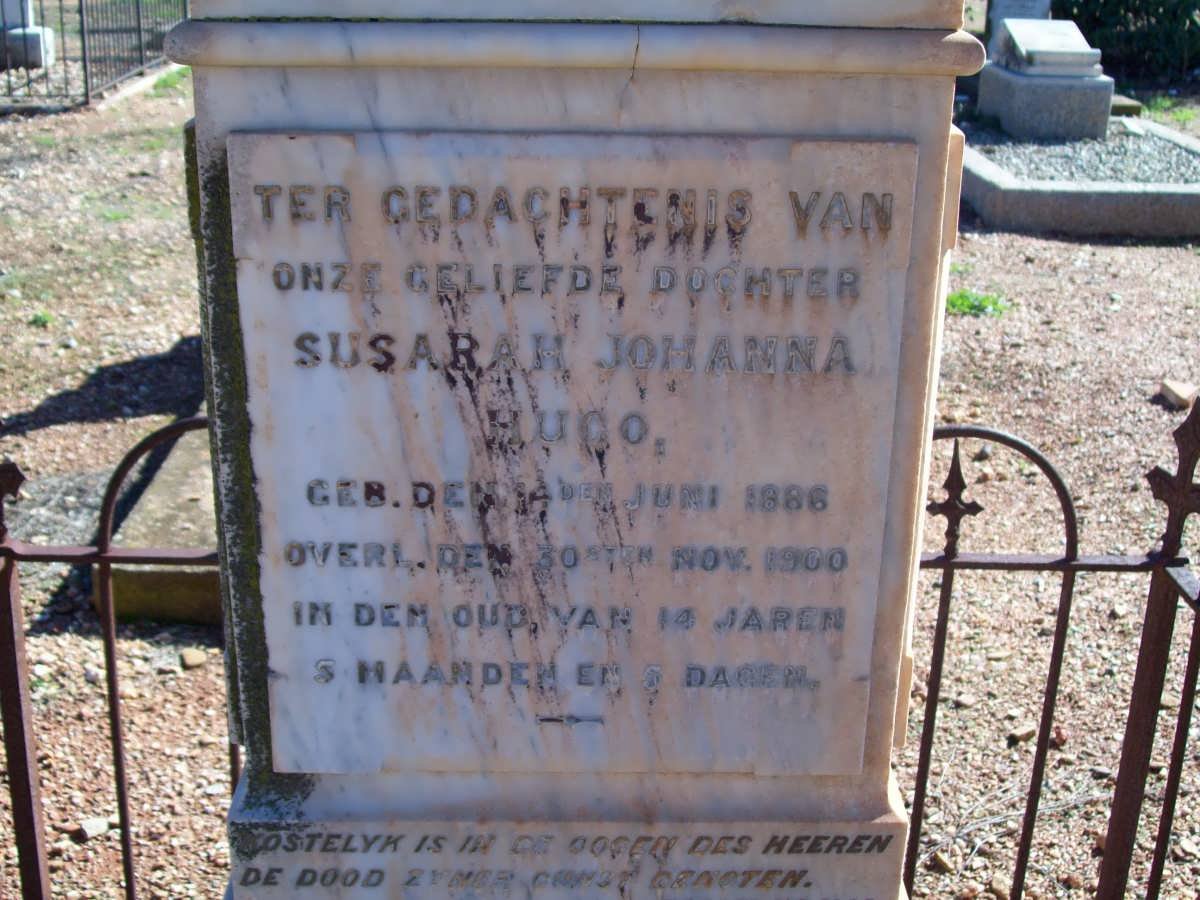 HUGO Susarah Johanna 1886-1900