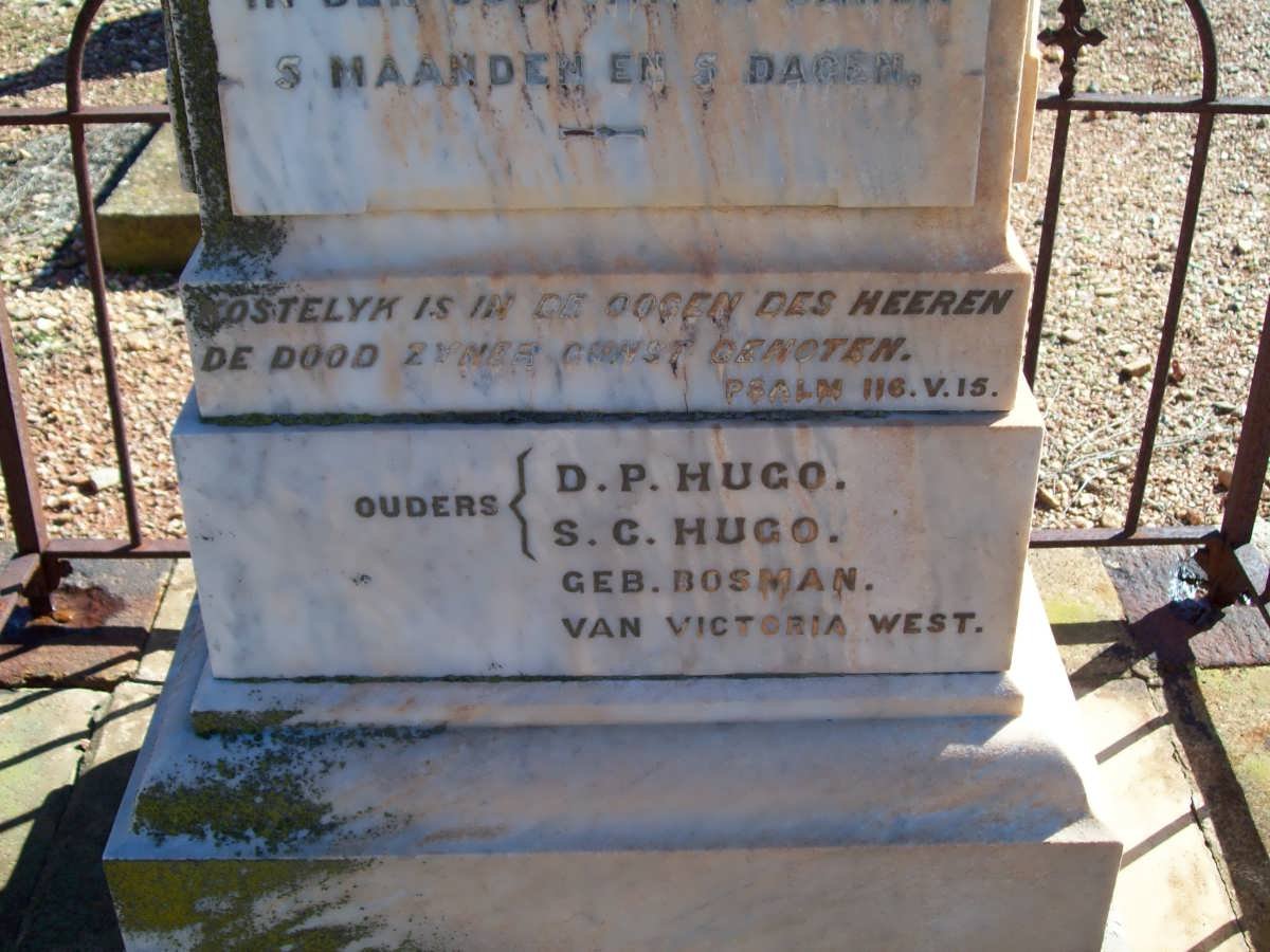 HUGO Susarah Johanna 1886-1900