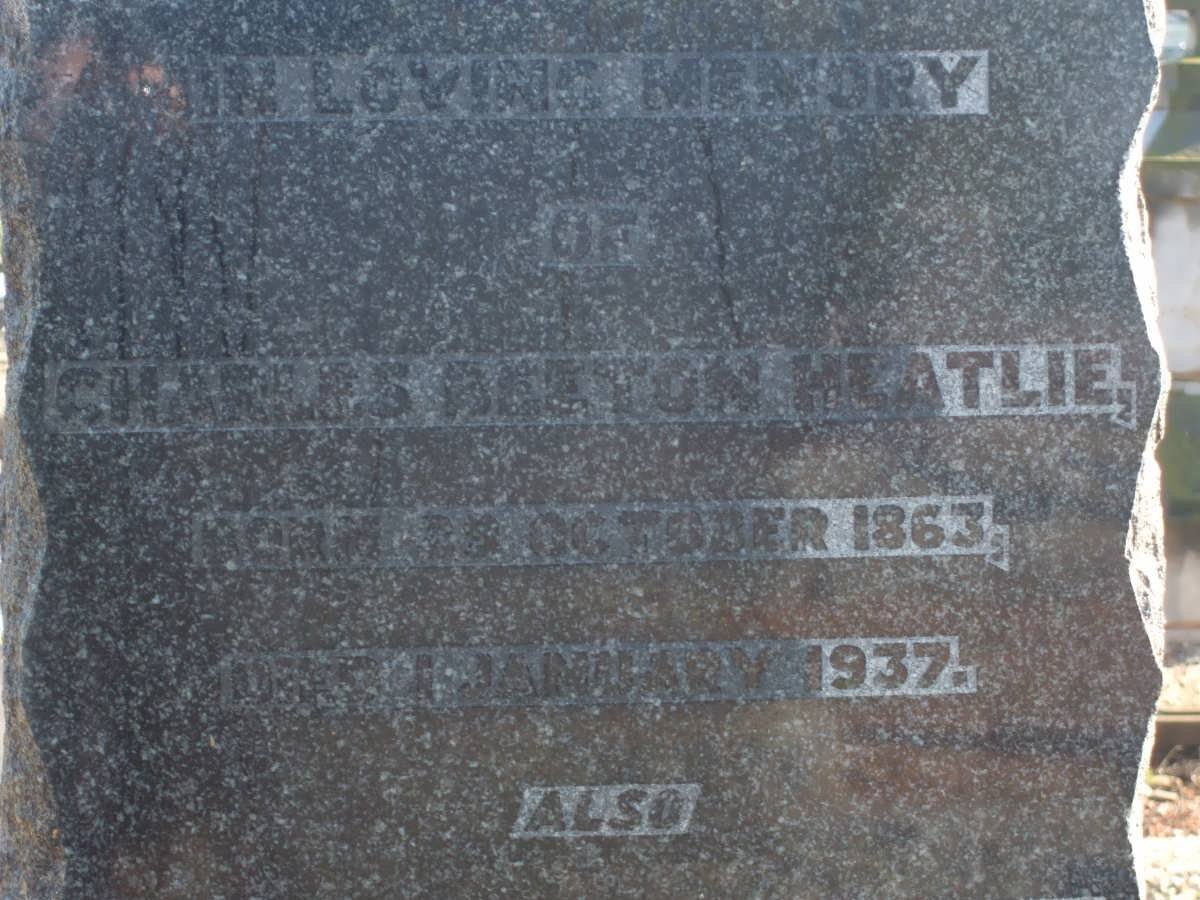 HEATLIE Charles Beeton 1863-1937 &amp; Johanna Maria HUGO 1862-1952 :: HEATLIE Henry Thomas 1901-1938