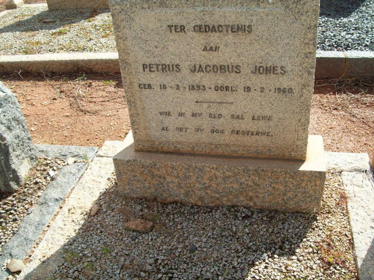JONES Petrus Jacobus 1893-1960