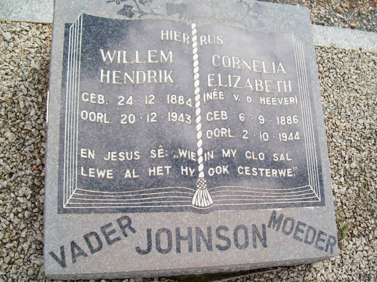 JOHNSON Willem Hendrik 1884-1943 &amp; Cornelia Elizabeth V.D. HEEVER 1886-1944