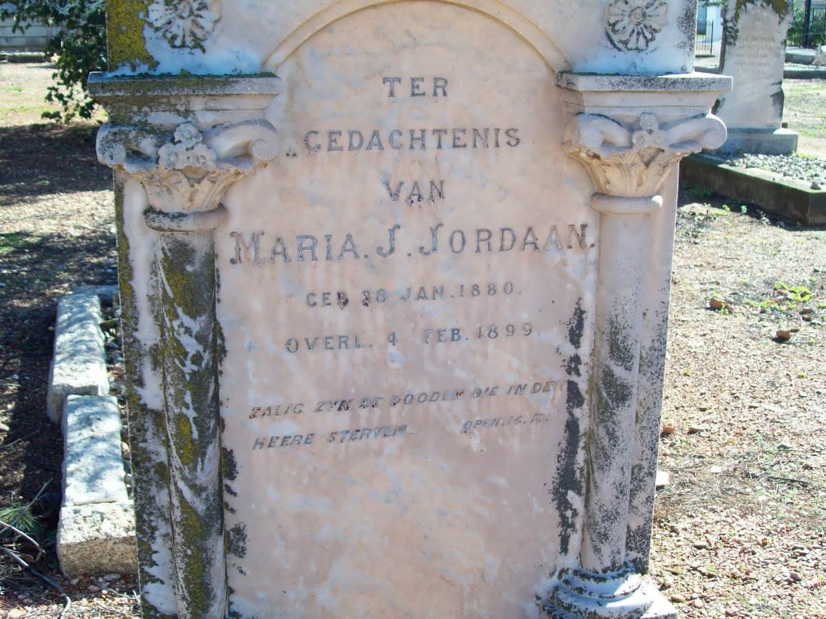 JORDAAN Maria J. 1880-1899