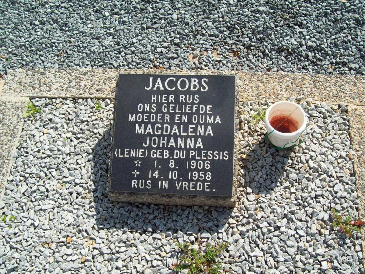 JACOBS Magdalena Johanna nee DU PLESSIS 1906-1958