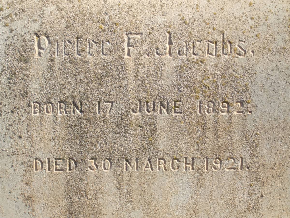 JACOBS Pieter F. 1892-1921