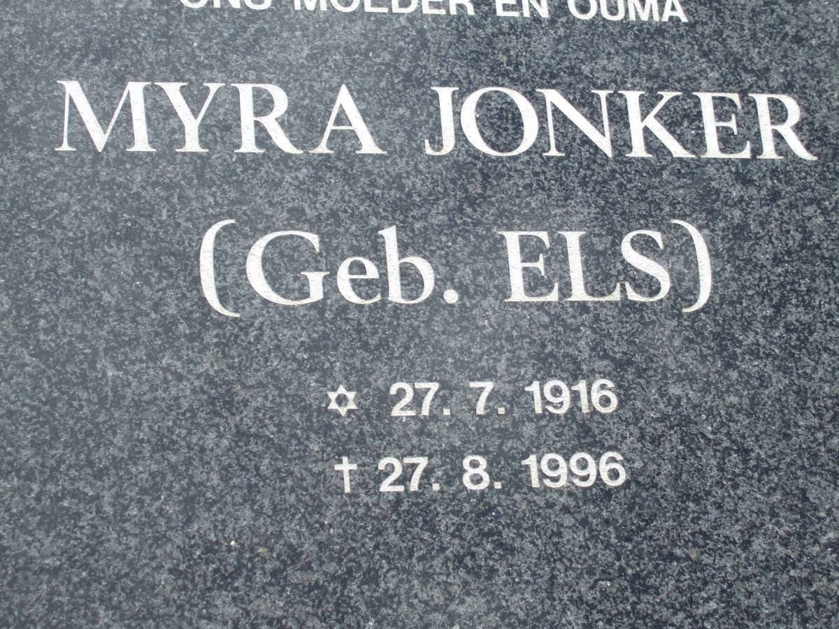 JONKER Myra nee ELS 1916-1996