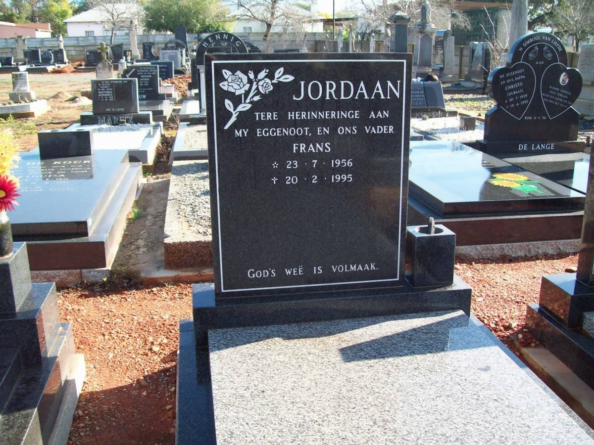 JORDAAN Frans 1956-1995