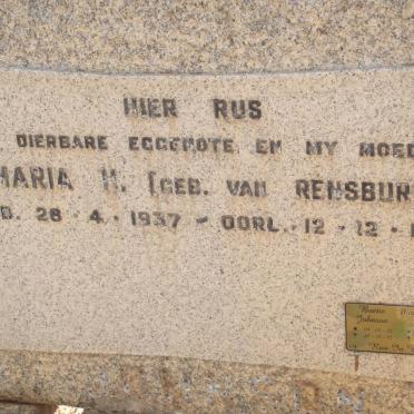 JOHNSON Maria H. nee VAN RENSBURG 1937-1960 :: JOHNSON Boetie 1933-2002 :: JOHNSON Maria Johanna 1931-2005
