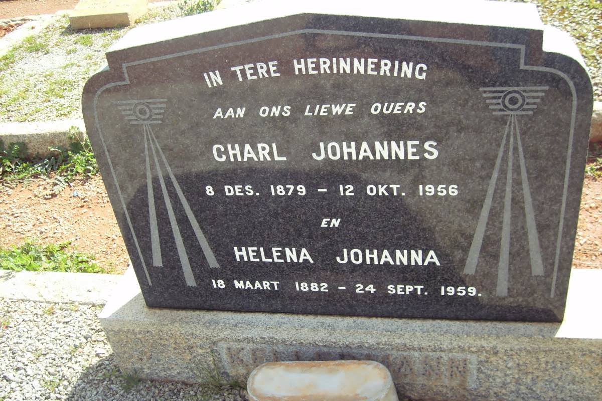 KELLERMANN Charl Johannes 1879-1956 &amp; Helena Johanna 1882-1959
