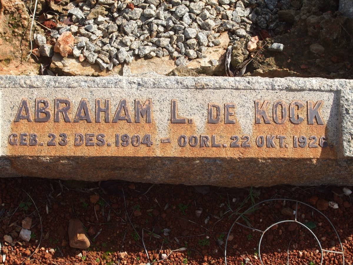 KOCK Abraham L., de 1904-1926