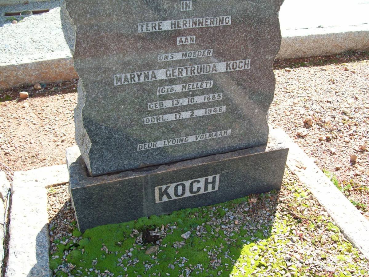 KOCH Maryna Gertruida nee MELLET 1885-1946