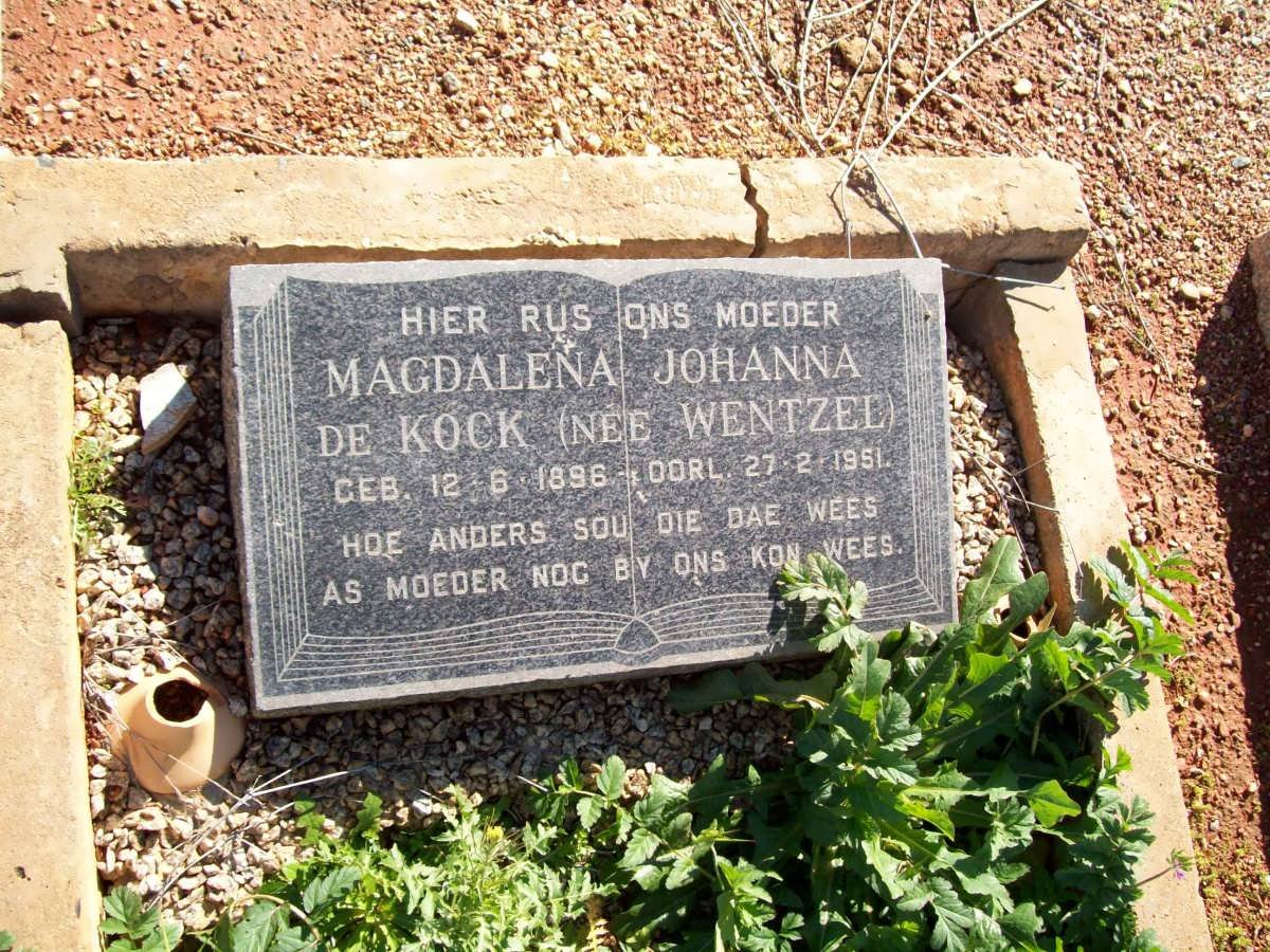 KOCK Magdalena Johanna, de nee WENTZEL 1896-1951