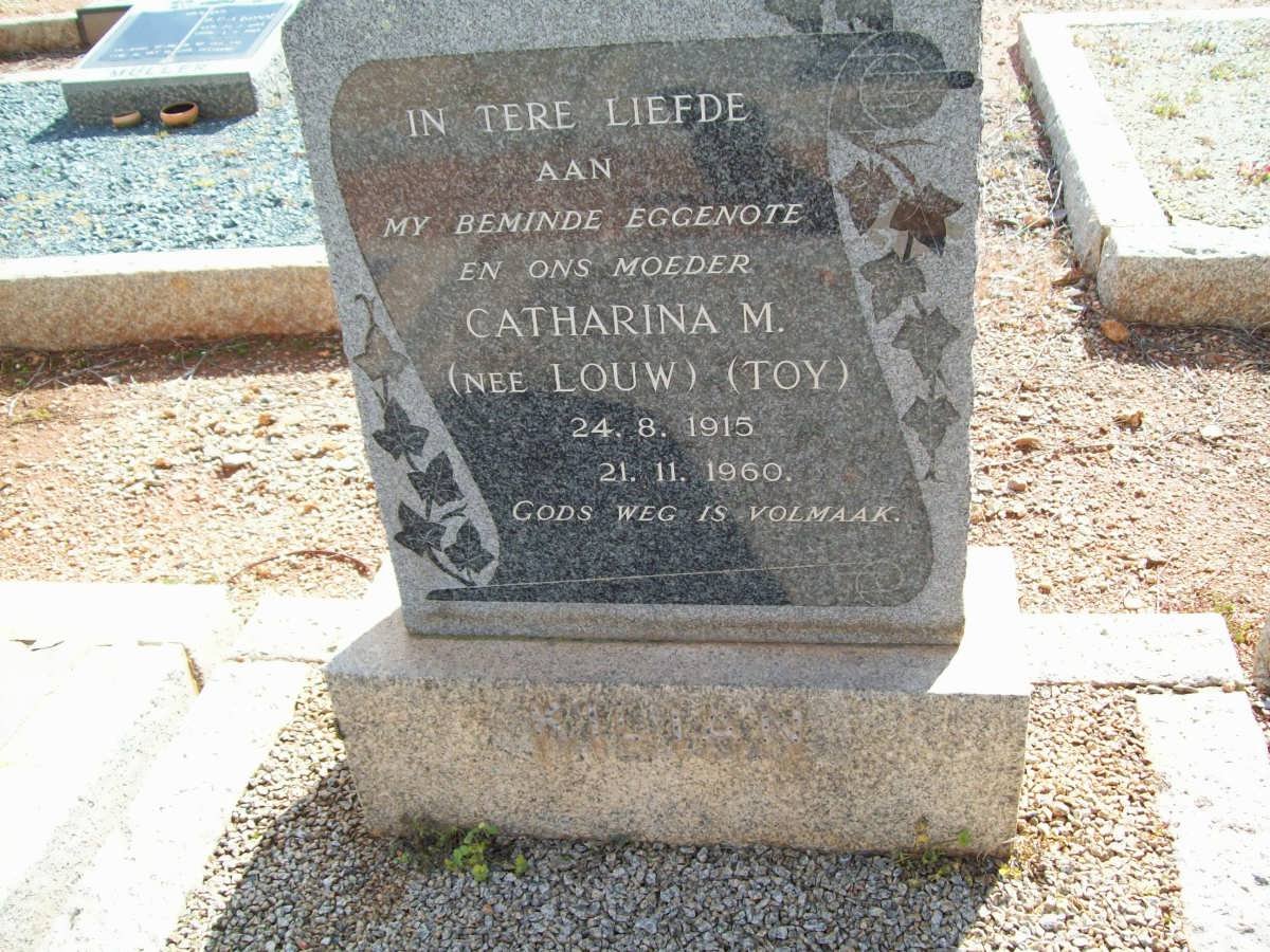 KILIAN Catharina M. nee LOUW 1915-1960