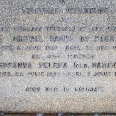 KOCK Michael Daniel, de 1881-193? &amp; Susanna Helena HAMMOND 1882-1950
