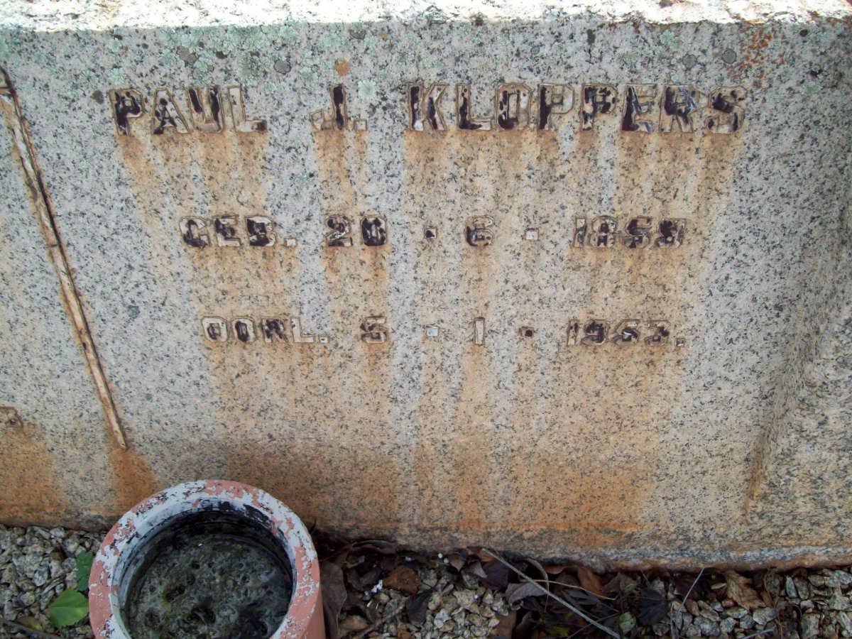 KLOPPERS Paul J. 1859-1952