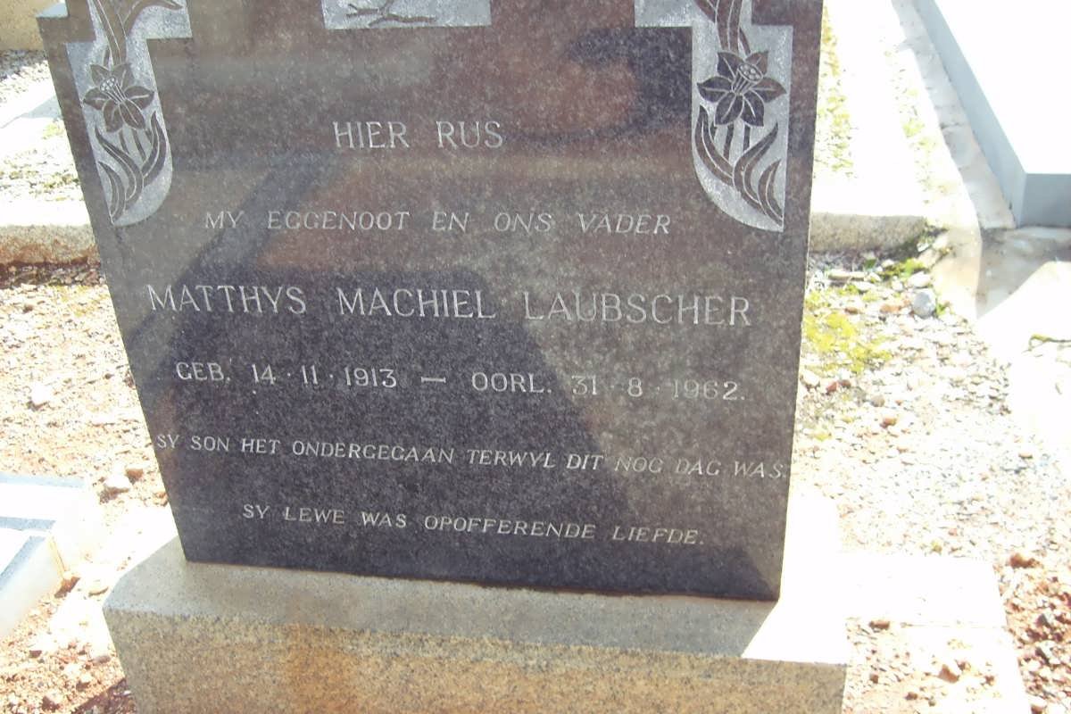 LAUBSCHER Matthys Machiel 1913-1962