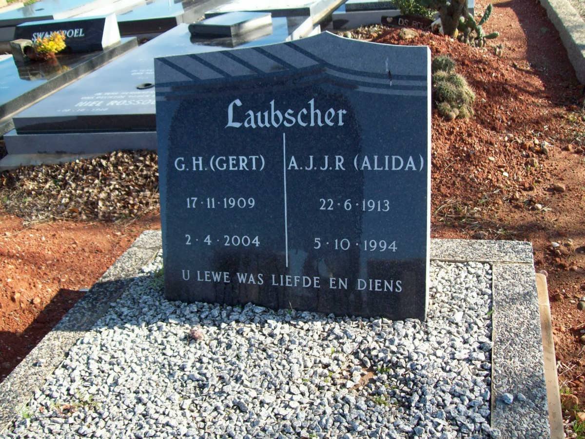 LAUBSCHER G.H. 1909-2004 &amp; A.J.J.R. 1913-1994