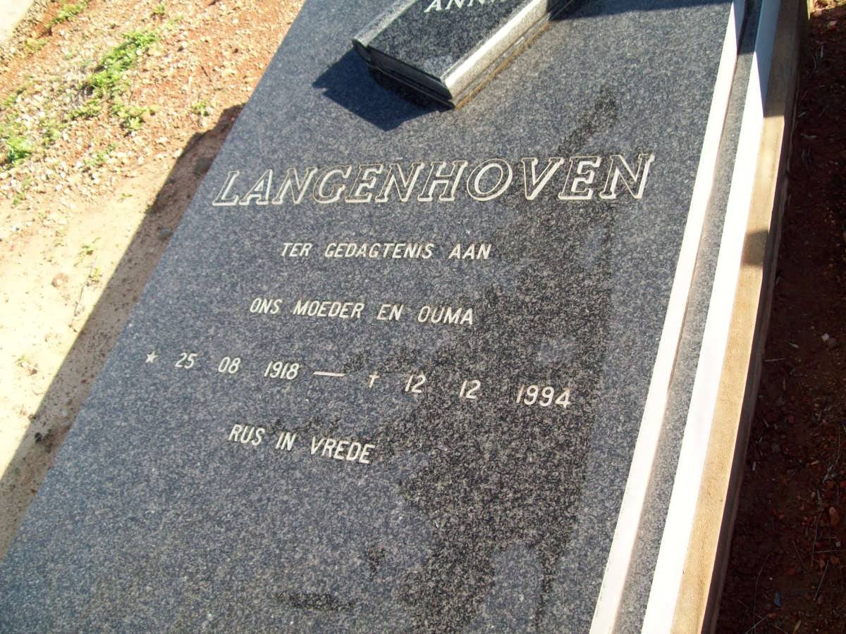 LANGENHOVEN Ann? 1918-1994