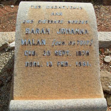 MALAN Sarah Johanna nee DU TOIT 1876-1951