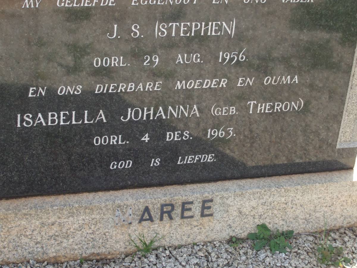 MAREE J.S. -1956 &amp; Isabella Johanna THERON -1963