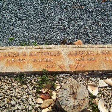 MATTHYSEN Albertus J. 1891-1958 &amp; Martha M. 1897-1962