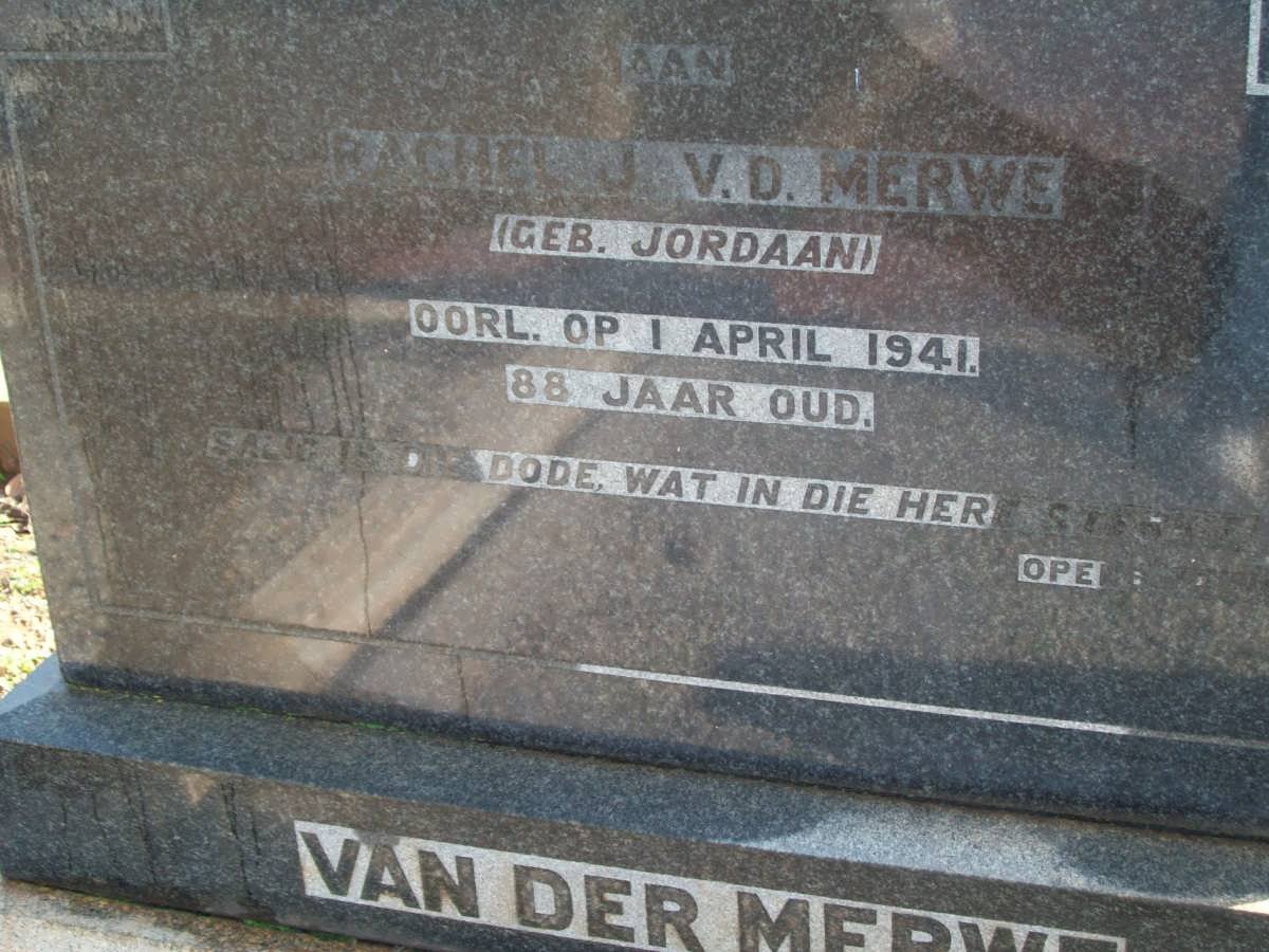 MERWE Rachel J., van der nee JORDAAN -1941