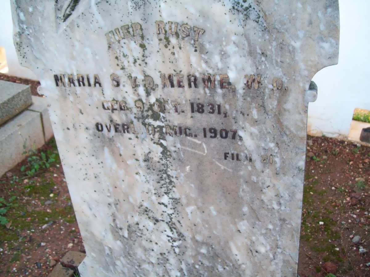 MERWE Maria S., v.d. 1831-1907