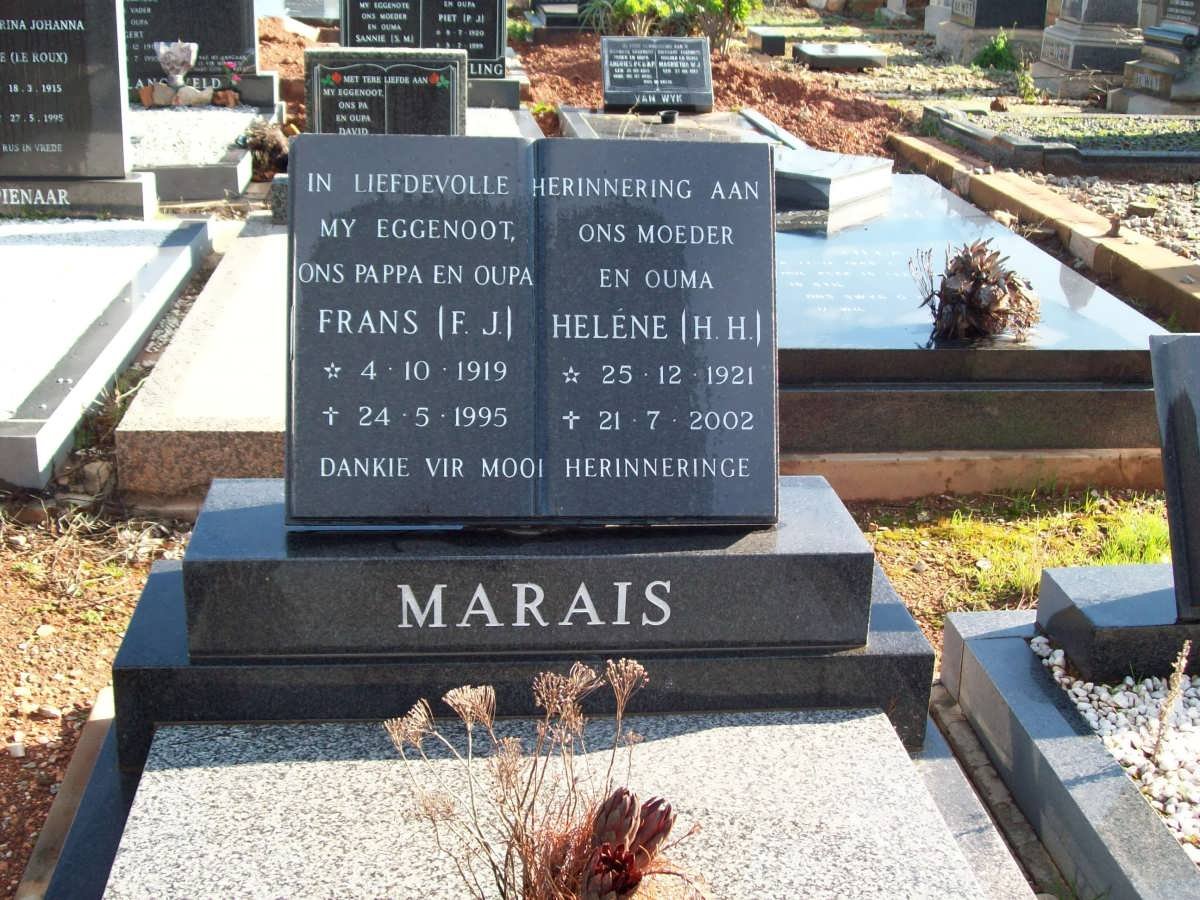 MARAIS F.J. 1919-1995 &amp; H.H. 1921-2002