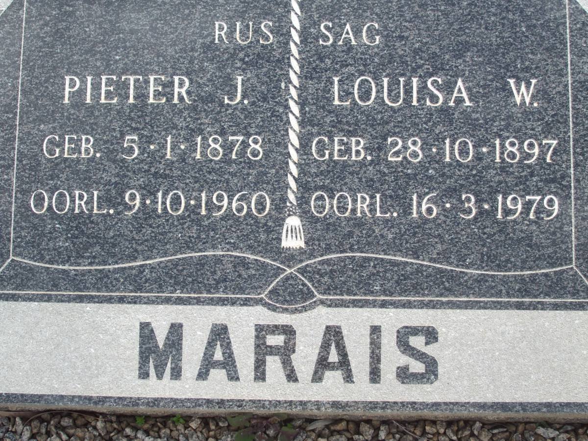 MARAIS Pieter J. 1878-1960 &amp; Louisa W. 1897-1979