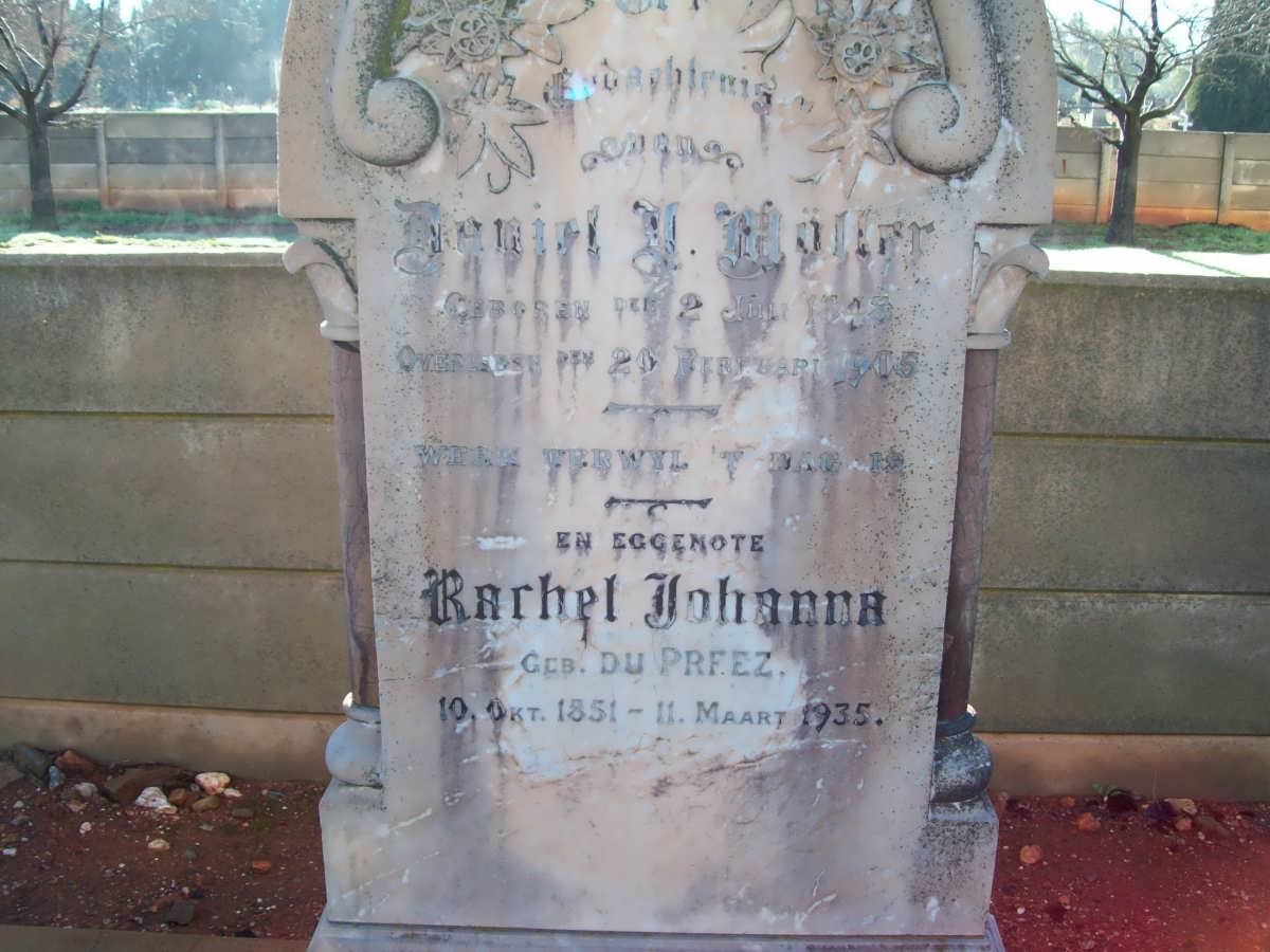 MOLLER Daniel ?. 1848-1915 &amp; Rachel Johanna DU PREEZ 1851-1935