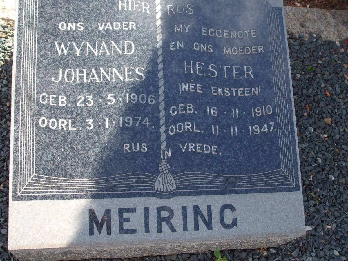 MEIRING Wynand Johannes 1906-1974 &amp; Hester EKSTEEN 1910-1947