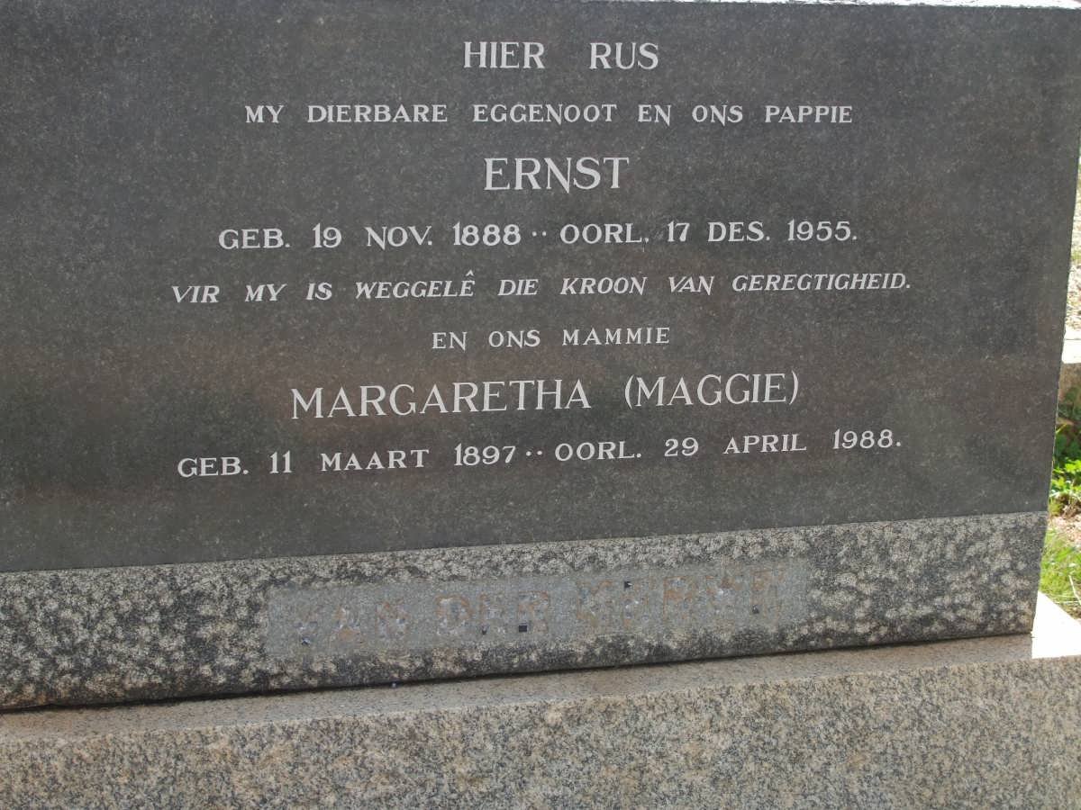 MERWE Ernst, van der 1888-1955 &amp; Margaretha 1897-1988