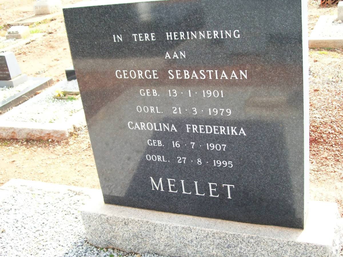 MELLET George Sebastiaan 1901-1979 &amp; Carolina Frederika 1907-1995