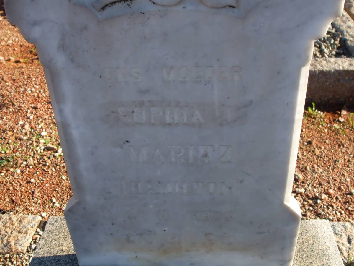 MARITZ Sophia J. nee HAMILTON 1885-1970