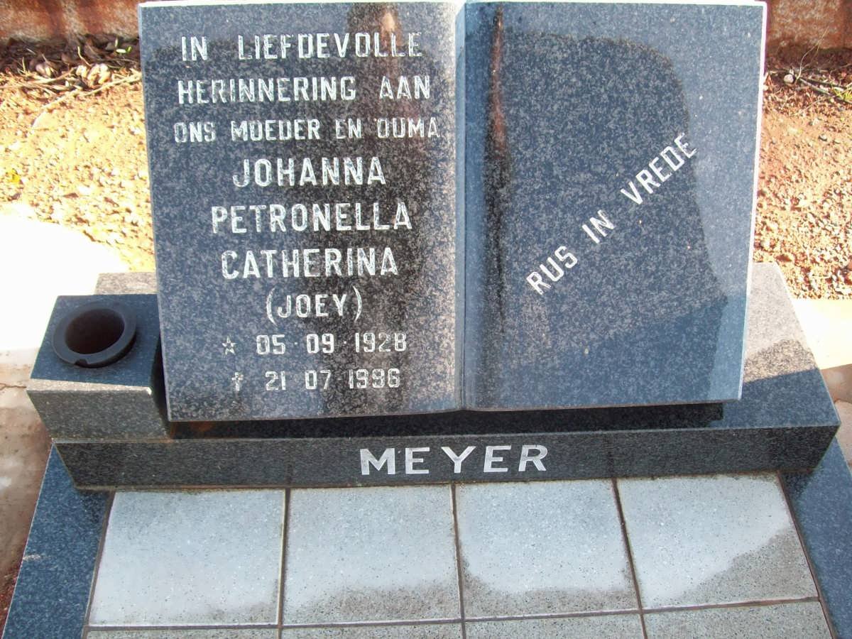 MEYER Johanna Petronella Catherina 1928-1996